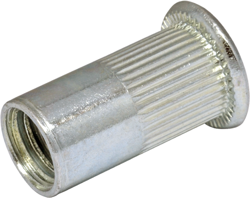 RFr-Гайка клепальная рифлёная М6 / 0.5-3 с буртиком D9 (500 шт/уп)