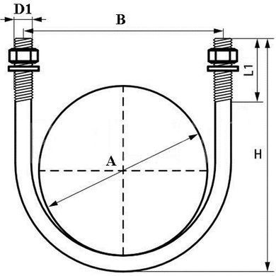 Хомут U-подібний 12x77 (2 1/2") DIN 3570 болт-скоба
