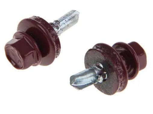 Саморез кровельный RAL 3005 4,8Х19 вишневый по металлу (250 шт/уп)