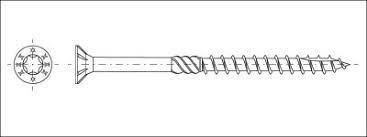 Конструкційний шуруп 5x80 (SPAX) з потайною голівкою TORX 25 (200 шт/уп)
